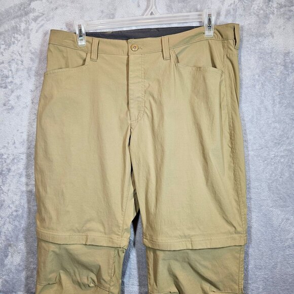 Eddie Bauer Travex zip off Pants Mens 38x30 Beige Nylon Outdoor Hiking Stretch - Picture 3 of 14